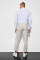 Slim Cropped Texture Suit Trousers