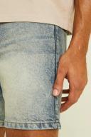 Slim Fit Acid Wash Denim Shorts