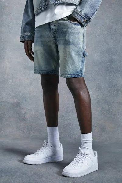 Slim Fit Acid Wash Denim Shorts