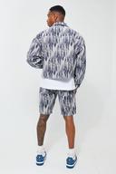 Slim Fit Fabric Interest Denim Shorts
