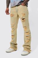 Slim Flare Multi Rip Gusset Jeans