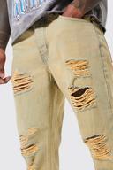 Slim Flare Multi Rip Gusset Jeans