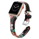 Slim Leather Band For Apple Watch, AU Straps For iWatch, Flower 2 / 38mm, 40mm & 41mm