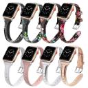 Slim Leather Band For Apple Watch, AU Straps For iWatch, Flower 2 / 38mm, 40mm & 41mm