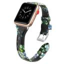Slim Leather Band For Apple Watch, AU Straps For iWatch, Flower 2 / 38mm, 40mm & 41mm