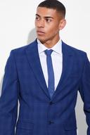 Slim Single Breasted Check Suit Jacket