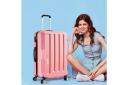 Slimbridge 28" Luggage Suitcase Trolley TSA Travel Packing Lock Hard Rose Gold