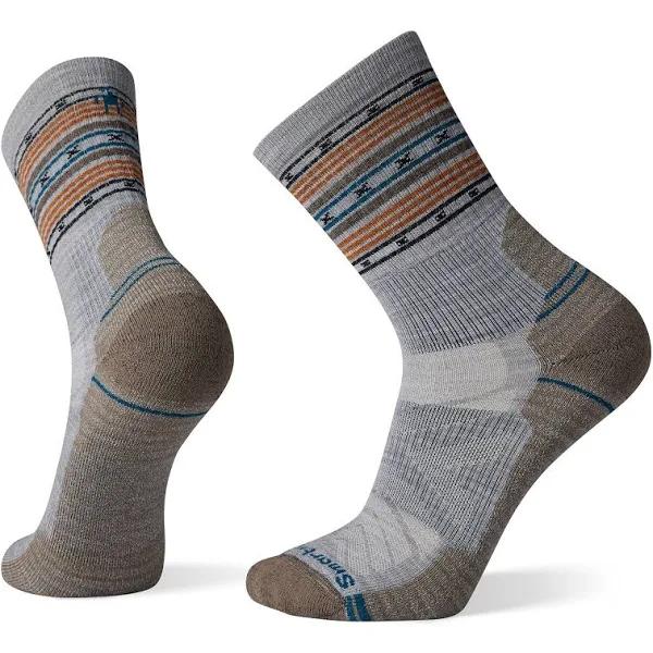 Smartwool Hike Unisex Light Cushion Stripe Crew Socks - Light Grey