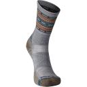 Smartwool Men's Hike Light Cushion Spiked Stripe Crew Socks, Light Gray, Large