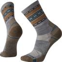 Smartwool Men's Hike Light Cushion Spiked Stripe Crew Socks, Light Gray, Large