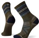 Smartwool Men's Hike Light Cushion Spiked Stripe Crew Socks, Light Gray, Medium