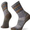 Smartwool Men's Hike Light Cushion Spiked Stripe Crew Socks, Light Gray, Medium