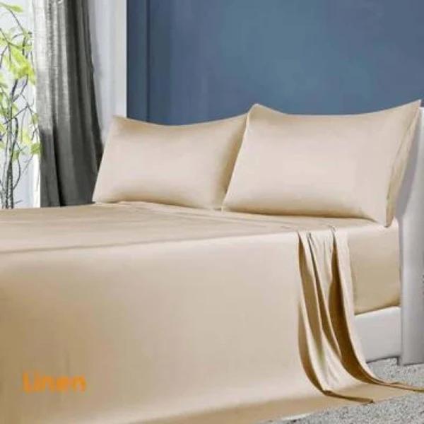 Softouch 100% Natural Premium Bamboo Sheet Set, Mega Queen / Linen