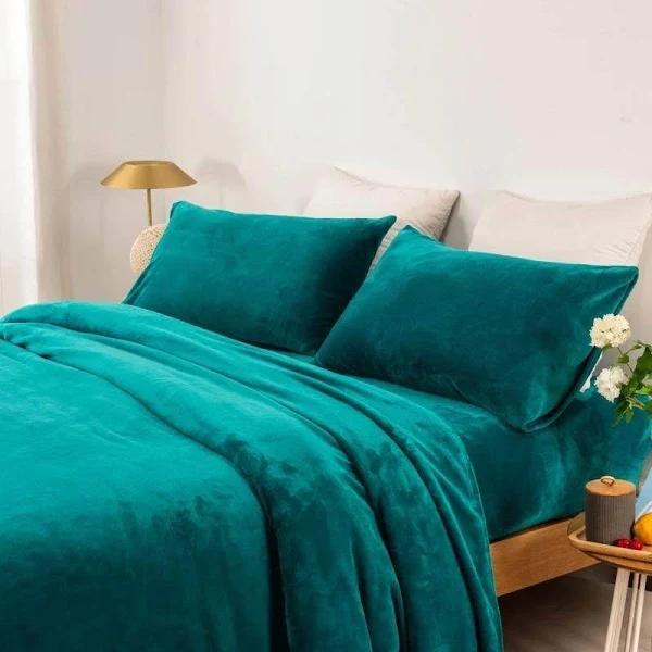 Softouch Thermal Super Warm Soft Microplush Sheet Set, Double / Teal