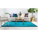 Solid Frieze 100cm x 160cm Turquoise Blue Area Rug