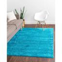 Solid Frieze 100cm x 160cm Turquoise Blue Area Rug