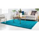 Solid Frieze 100cm x 160cm Turquoise Blue Area Rug