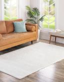 Solid Frieze 125cm x 185cm Snow White Area Rug