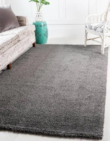Solid Frieze 155cm x 235cm Gray Area Rug