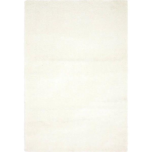 Solid Frieze 160cm x 230cm Snow White Area Rug