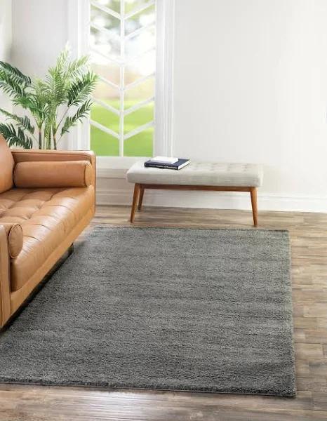 Solid Frieze 239cm x 335cm Gray Area Rug