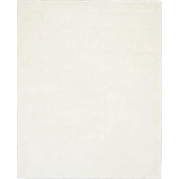 Solid Frieze 305cm x 395cm Snow White Large Area Rug