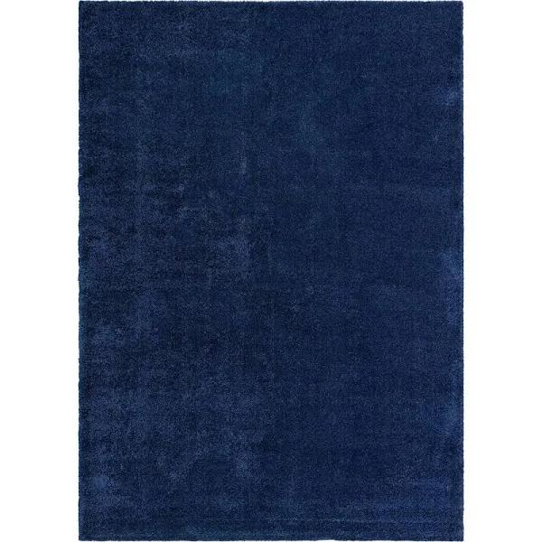 Solid Frieze 305cm x 429cm Navy Blue Blue Area Rug