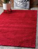 Solid Frieze 66cm x 95cm Red Accent Rug