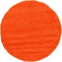 Solid Shag 185cm x 185cm Round Tiger Orange Area Rug