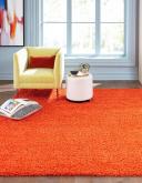 Solid Shag 245cm x 245cm Square Tiger Orange Area Rug
