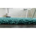 Solid Shag 66cm x 95cm Deep Aqua Blue Blue Accent Rug