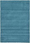 Solid Shag 66cm x 95cm Deep Aqua Blue Blue Accent Rug