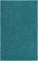 Solid Shag 66cm x 95cm Deep Aqua Blue Blue Accent Rug