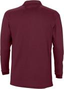 SOLS Mens Winter II Long Sleeve Pique Cotton Polo Shirt Burgundy Mens Polo