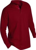 SOLS Mens Winter II Long Sleeve Pique Cotton Polo Shirt Burgundy Mens Polo