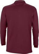 SOLS Mens Winter II Long Sleeve Pique Cotton Polo Shirt Burgundy Mens Polo