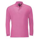 SOLS Mens Winter II Long Sleeve Pique Cotton Polo Shirt (Flash Pink) (S)