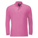 SOLS Mens Winter II Long Sleeve Pique Cotton Polo Shirt (Flash Pink) (XXL)