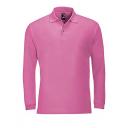 SOLS Mens Winter II Long Sleeve Pique Cotton Polo Shirt Grey Marl Mens Polo