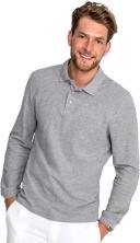 SOLS Mens Winter II Long Sleeve Pique Cotton Polo Shirt Grey Marl Mens Polo
