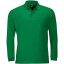 SOLS Mens Winter II Long Sleeve Pique Cotton Polo Shirt (Kelly) (XXL)