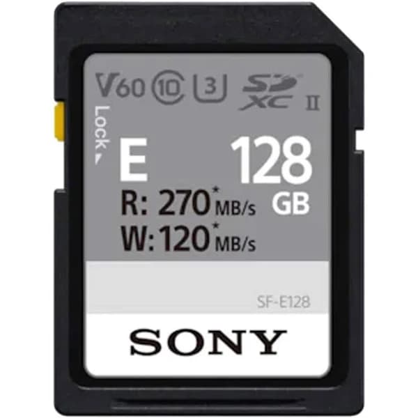 Sony SDXC E Series 128GB UHS-II Class 10 U3 V60 Memory Card Grey