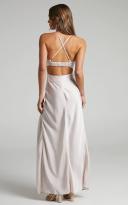 Sophie Cowl Neck Cross Back Maxi Dress in Champagne - Showpo Formal Dresses
