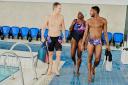 Speedo Allover Digital V-Cut Jammer Black Pink Blue - 34