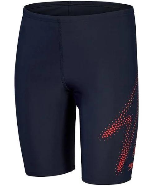 Speedo Boys Boom Placement Jammer - Navy/red- Swimwear Galore