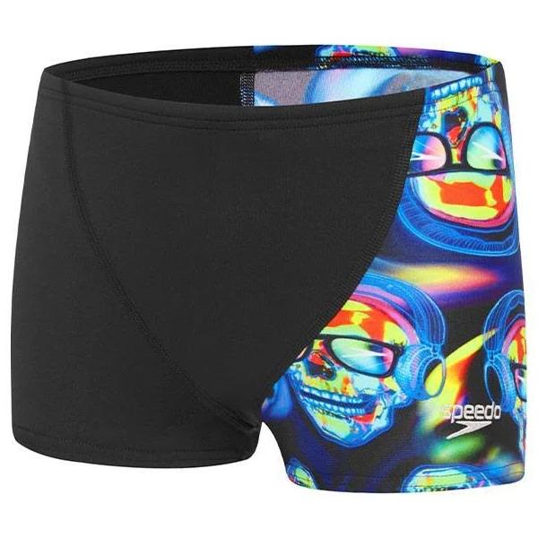 Speedo Boys Lightning Aquashorts Swim Racer Shortss - Black/blue- Swimwear Galore