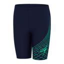 Speedo Boys Plastisol Placement Jammer - Black/red- Swimwear Galore