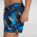 Speedo Boys Printed 13" Watershort Black/Pool/ Chroma Blue / L