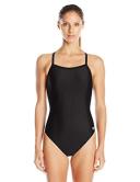 Speedo Deep Black Women's Size 28 One-piece Open-Back Solid Swimwear