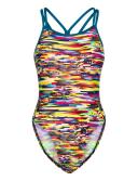Speedo Digi Interference Allover Starback Swimsuit Multicolor UK 30 Woman